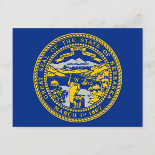 Cartão postal com a bandeira do estado de Nebraska