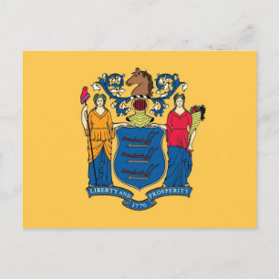 Cartão postal com a bandeira do Estado de Nova Je
