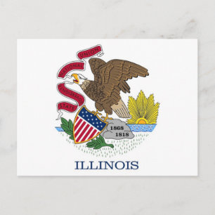 Cartão postal com a bandeira do Estado do Illinoi