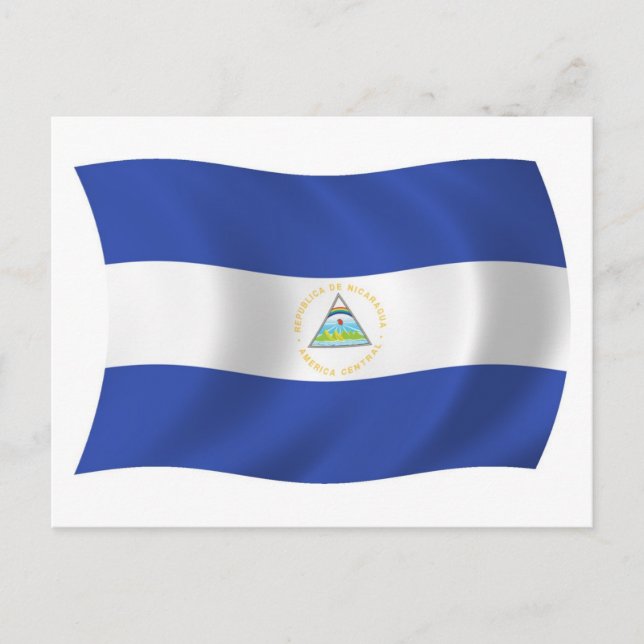 Cartão postal com a bandeira nicaraguense (Frente)