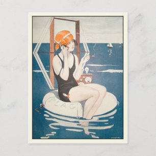 Cartão postal com a ilustração de Verão franc