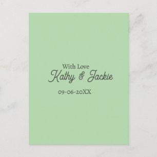Cartão Postal Com amor adicione o nome do casal casamento simple