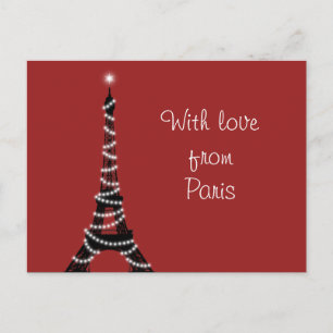 Cartão Postal Com amor de Paris