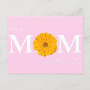 Cartão Postal Com amor mamãe no Dia de as mães Gerbera Daisy Flo