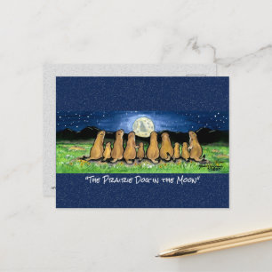 Cartão postal com Aquarela de Cão da Prairie