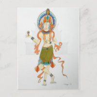 Cartão postal com arte original de uma deusa hindu