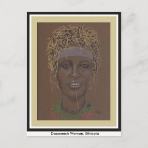 Cartão postal com arte original, Mulher Etíope