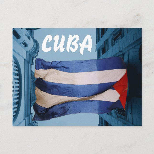 Cartão postal com bandeira cubana (Frente)