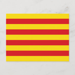 Cartão postal com bandeira da Catalunha