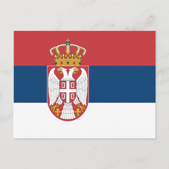 Cartão postal com bandeira da Sérvia (Frente)