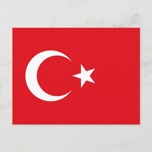 Cartão postal com bandeira da Turquia (Frente)