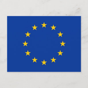Cartão postal com bandeira da União Europeia