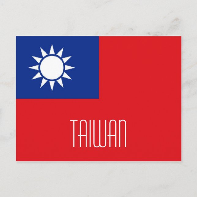 Cartão postal com bandeira de Taiwan (Frente)