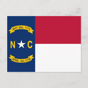 Cartão postal com Bandeira do Estado da Carolina d
