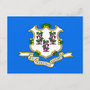 Cartão postal com Bandeira do Estado de Connecticu
