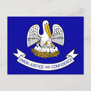 Cartão postal com bandeira do Estado de Louisiana