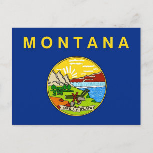 Cartão postal com bandeira do Estado de Montana - 