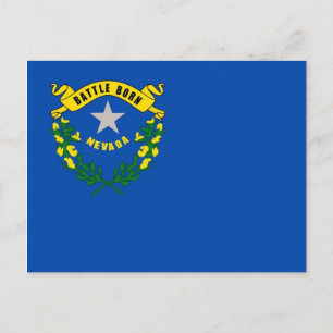 Cartão postal com Bandeira do Estado de Nevada - E