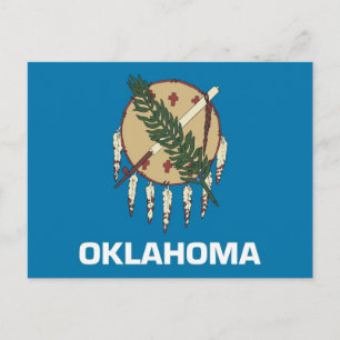 Cartão postal com Bandeira do Estado de Oklahoma -
