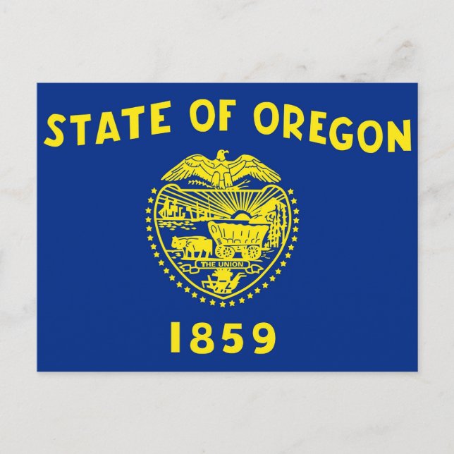 Cartão postal com bandeira do Estado de Oregon - E (Frente)