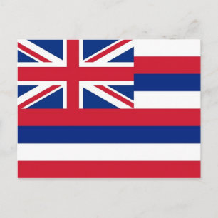 Cartão postal com bandeira do Estado do Havaí - 