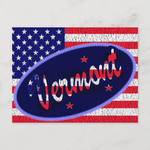 Cartão postal com bandeira dos EUA Vermont
