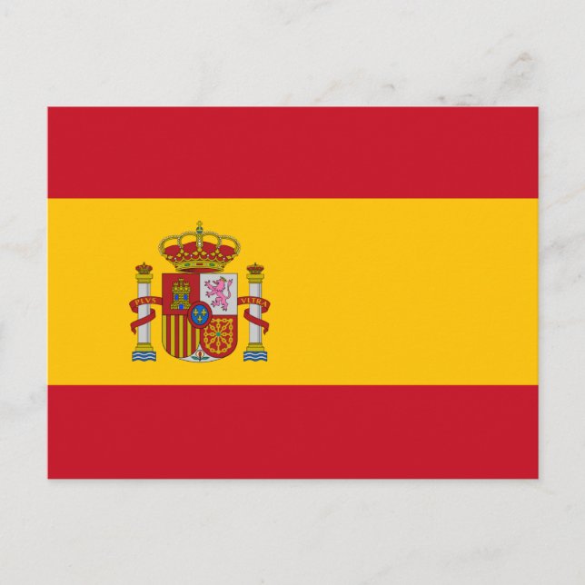 Cartão postal com bandeira espanhola (Frente)