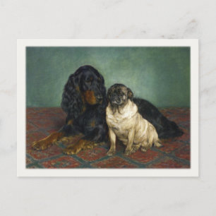 Cartão Postal Com Cães Pintos