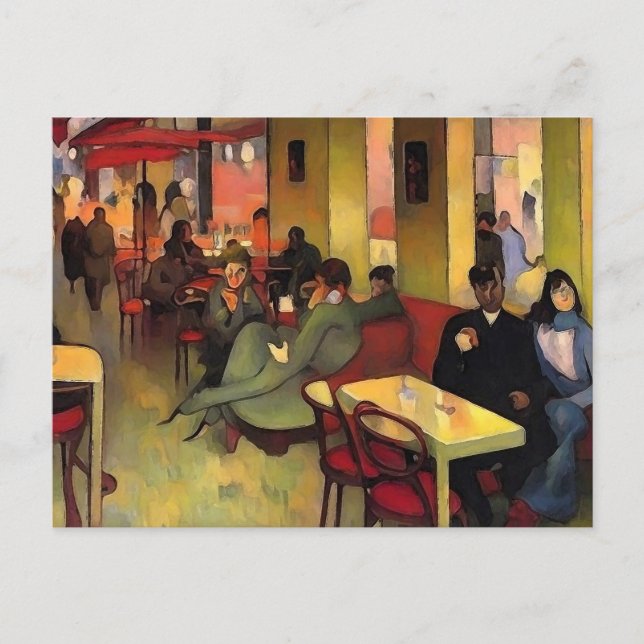Cartão Postal Com café em Paris (Frente)
