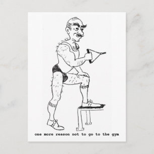 cartão postal com caricatura desenhada à mão