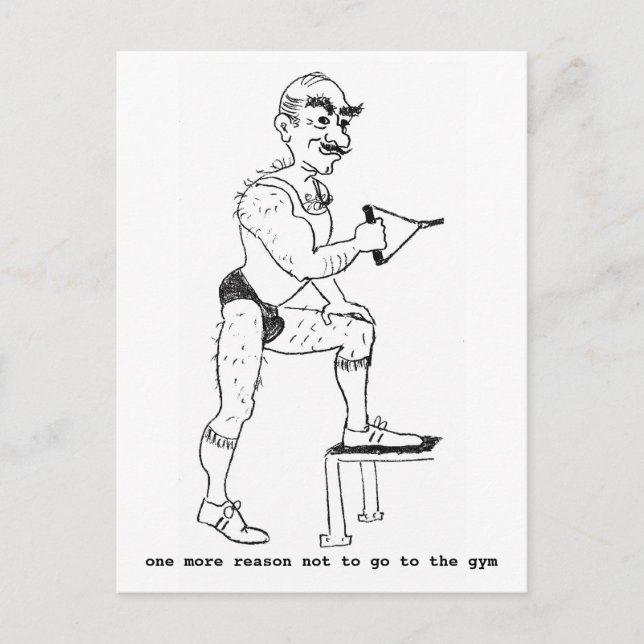 cartão postal com caricatura desenhada à mão (Frente)