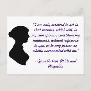 Cartão postal com citação de Jane Austen