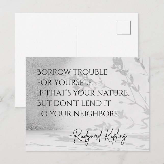 Cartão postal com citação de Rudyard Kipling (Frente/Verso)