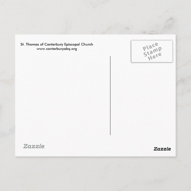 Cartão postal com cruz iluminada por sol (Verso)