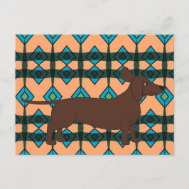 Cartão postal com Dachshund e Design Sudoeste