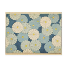 Cartão postal com desenho de flor japonesa branca