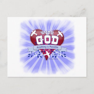 Cartão Postal Com Deus Tudo é Possível