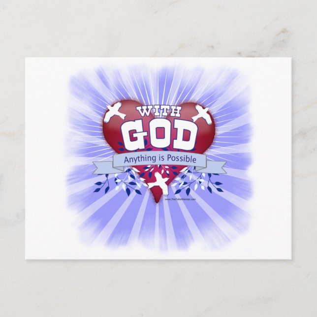 Cartão Postal Com Deus Tudo é Possível (Frente)