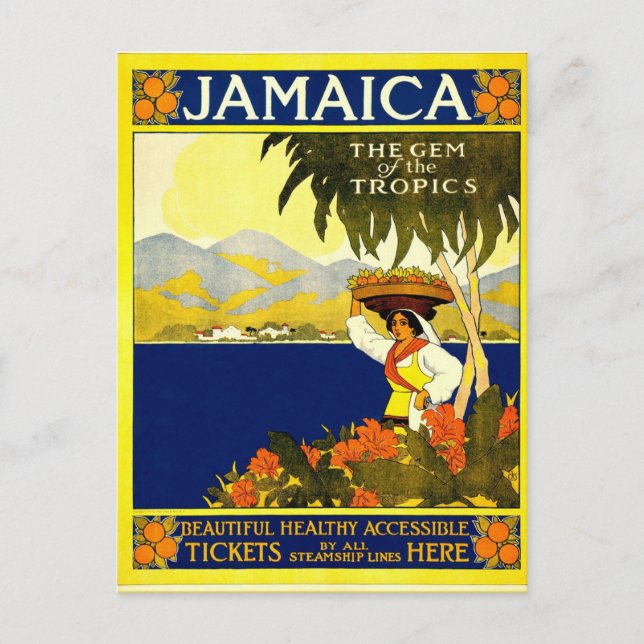 Cartão postal com estilo Vintage da Jamaica (Frente)