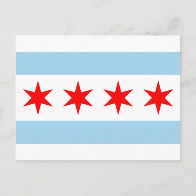 Cartão postal com Flag of Chicago, Illinois State, (Frente)