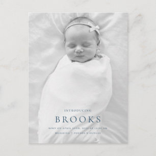 Cartão postal com foto do anúncio de nascimento