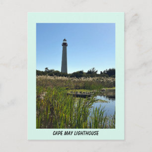 Cartão postal com foto do farol de Cape May