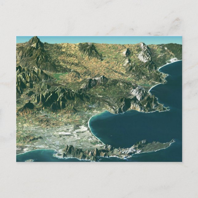 Cartão Postal Com Imagem de Satélite Sobre Cidade  (Frente)