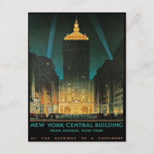 Cartão postal com impressão vintage da New York Ce