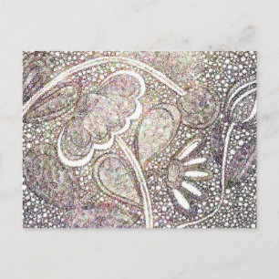 Cartão Postal com Intrincado Desenho Floral em Mos