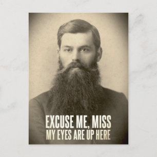 Cartão Postal Com licença, senhorita. meus olhos estão aqui