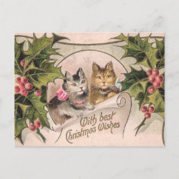 Cartão Postal "Com Melhores Desejos de Natal" Vitoriano