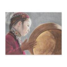 Cartão postal com meu pastel da Menina Afegã