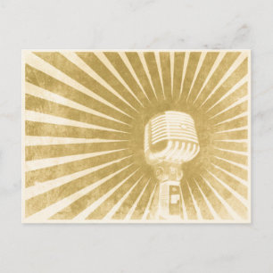 Cartão postal com Microfone Vintage Legal