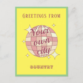 Cartão postal com nome de cidade personalizável am